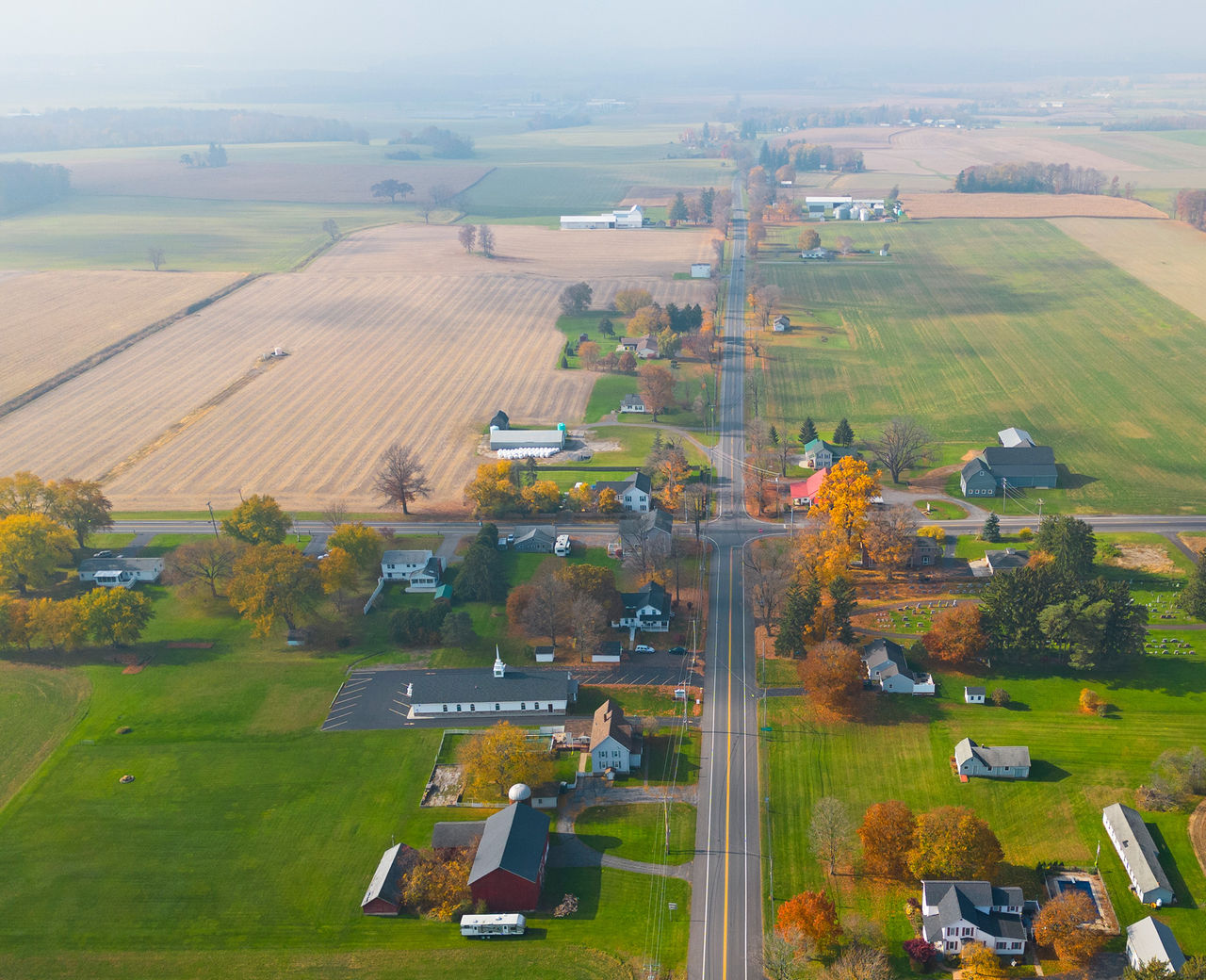 rural and farms overhead shot