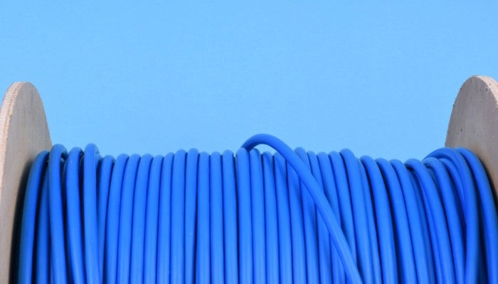 cable drum for laying internet fiber optic cables in residential areas