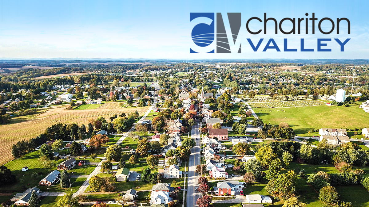 Chariton Valley Chariton Valley logo and rural aerial view