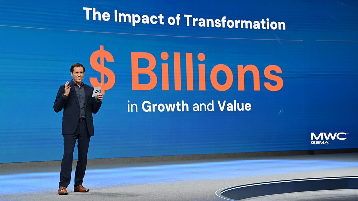 Michael Weening on stage at MWC26