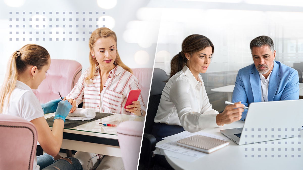 split frame of people in different setting working from anywhere