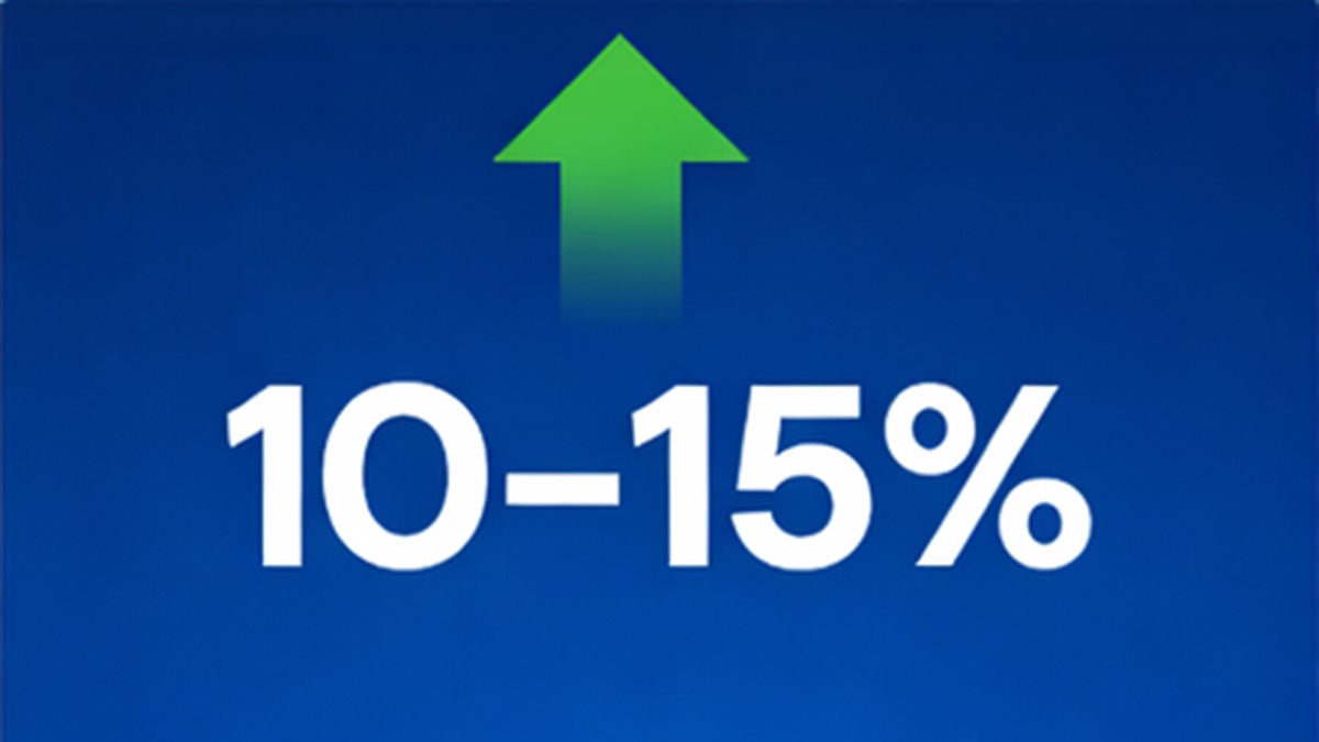 10 to 15% increase