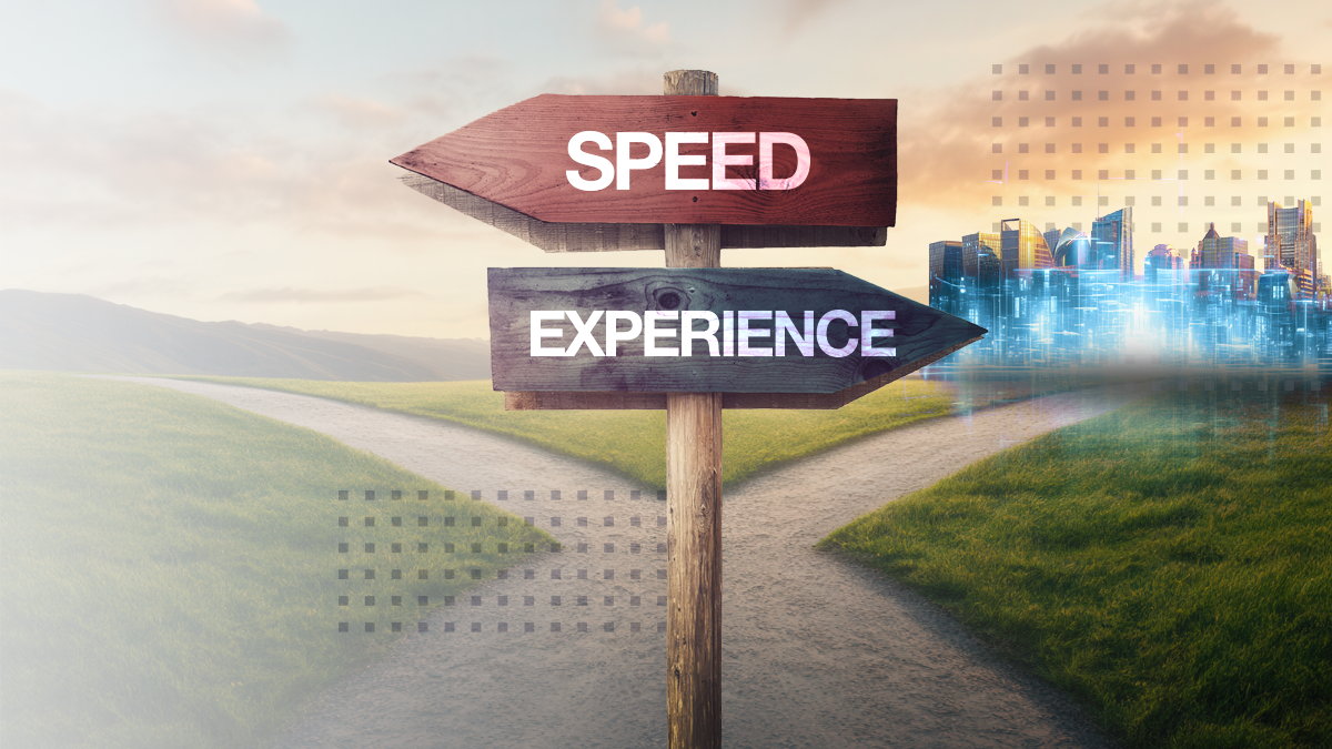 Wooden signpost at the crossroads, showing Speed and Experience, represents broadband connectivity for the businesses and the residentials