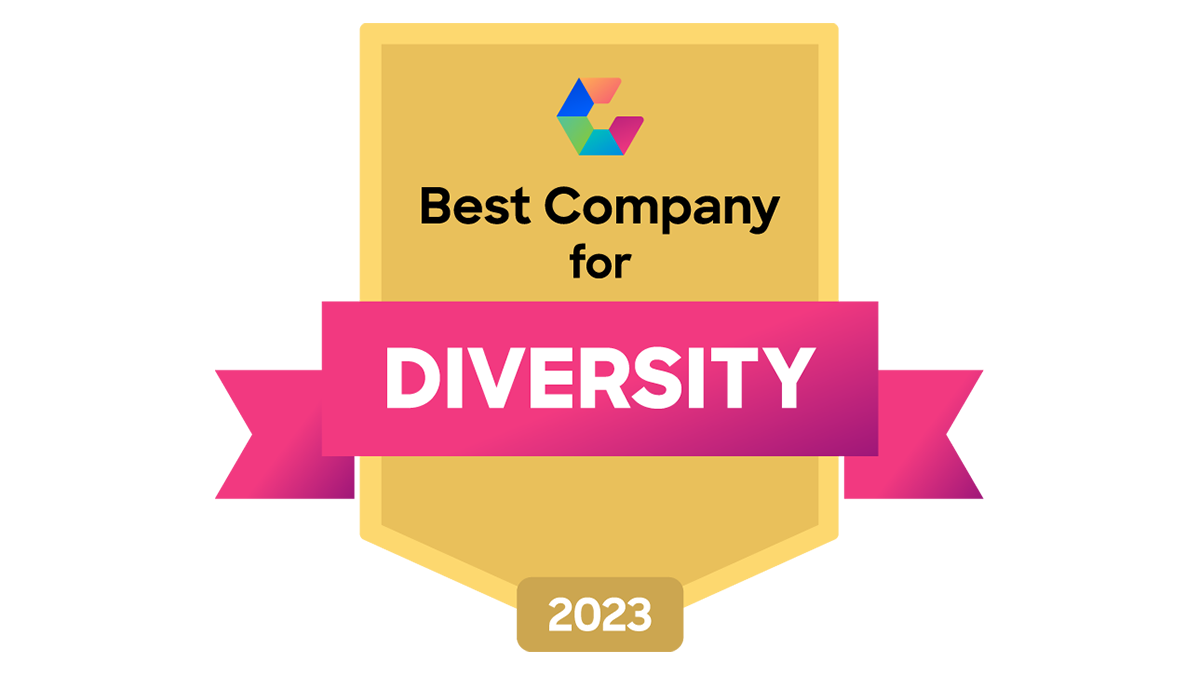 Comparably best company for diversity award badge