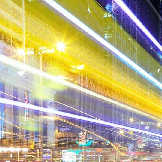 speeding lightrays in city