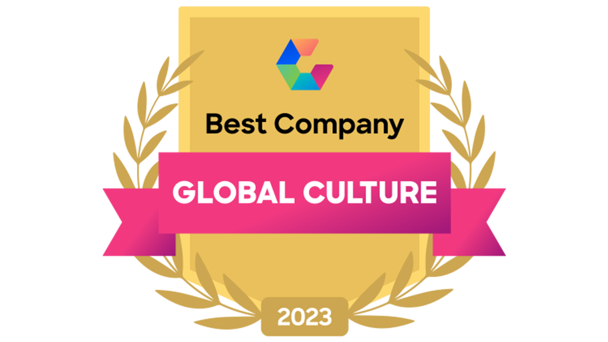 Comparably best global culture award badge