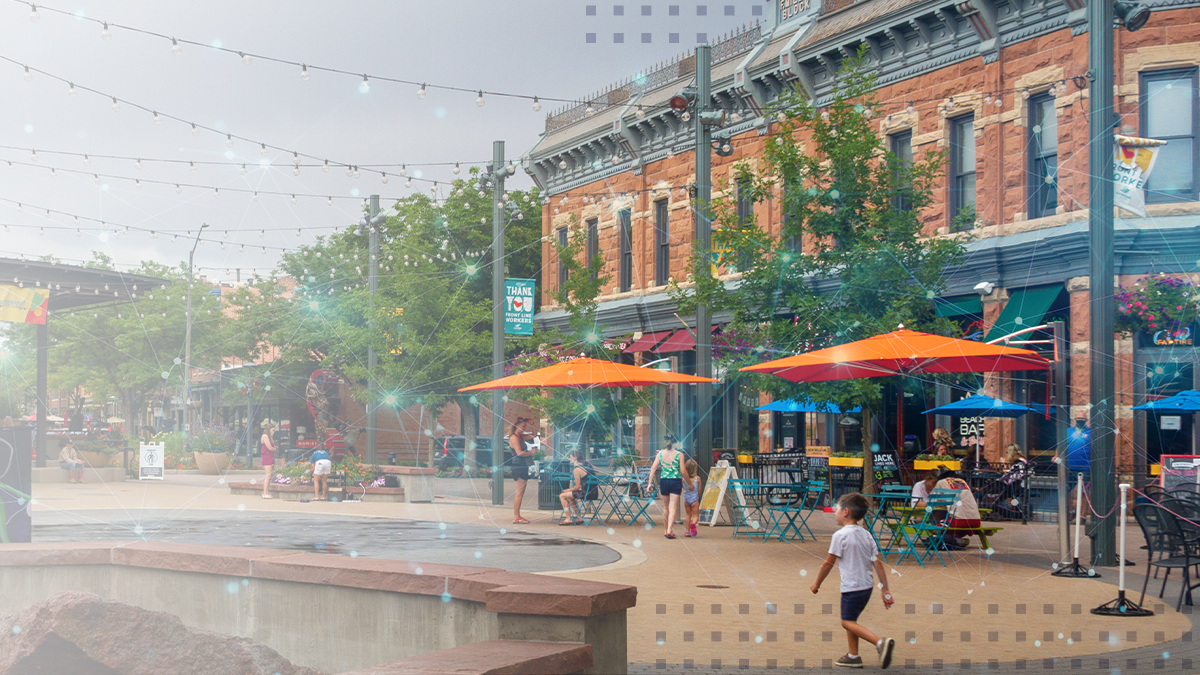 Commercial street at the Downtown Fort Collins Colorado