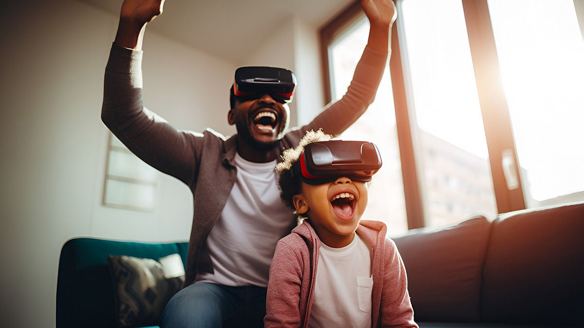 Father and daughter gaming