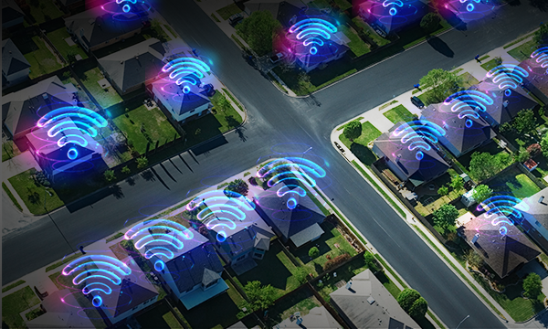 Computer network wireless connection communication technology in small town community