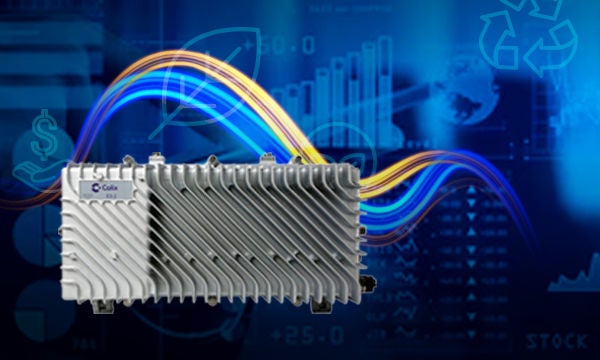 AXOS E3-2 product with the network waves and technology background