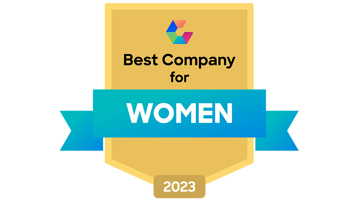Comparably best company for women award badge