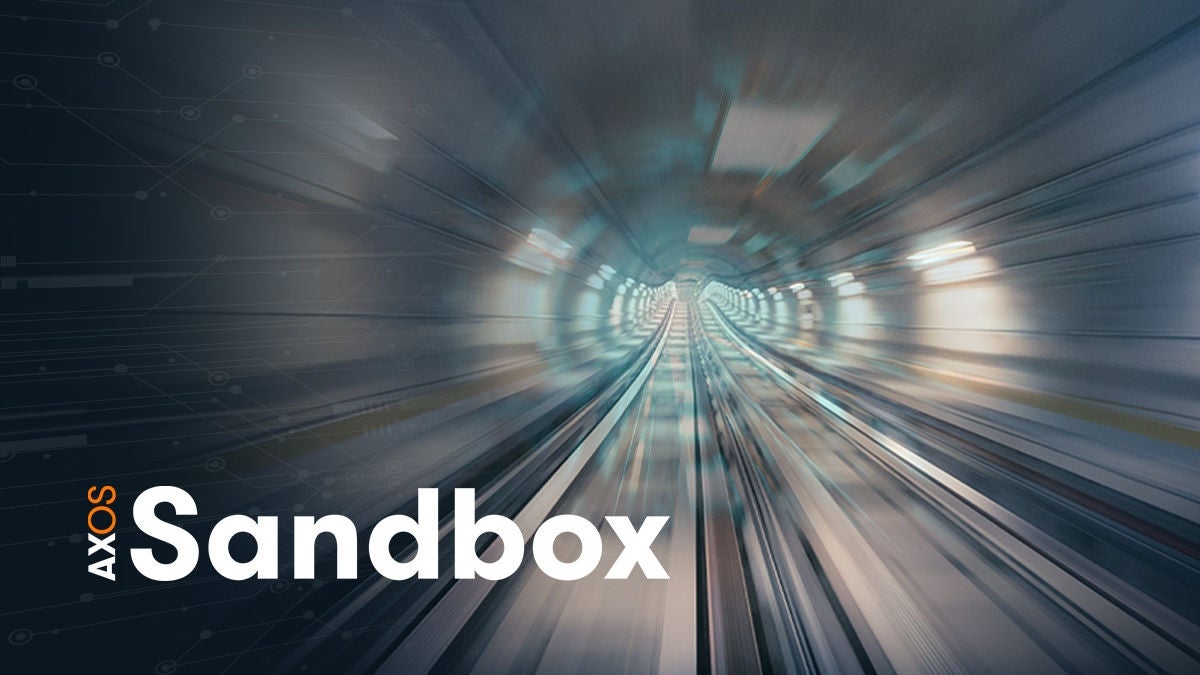 AXOS Sandbox logo in tunnel