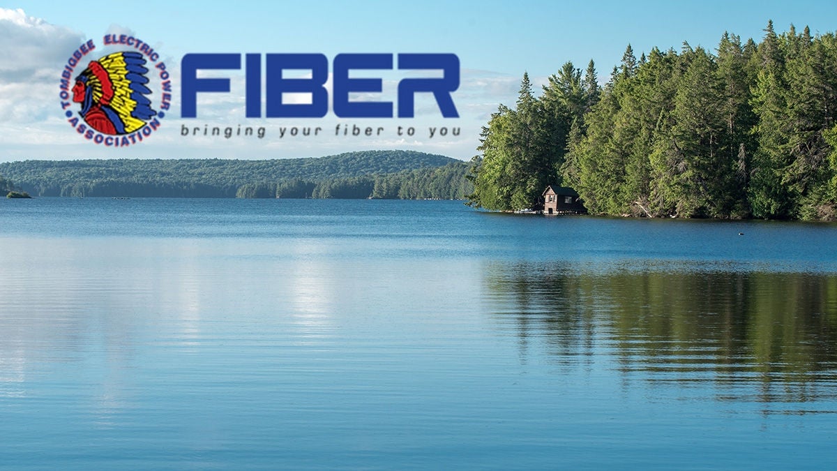 Lake with Tombigbee Fiber logo