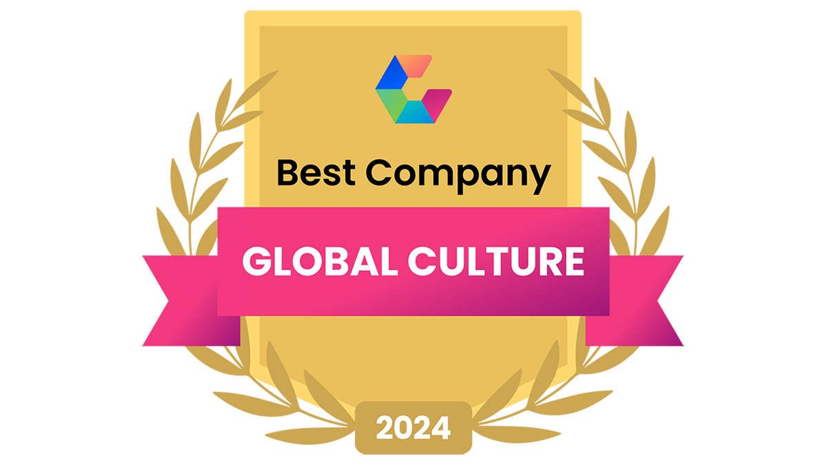 Comparably best global culture award badge