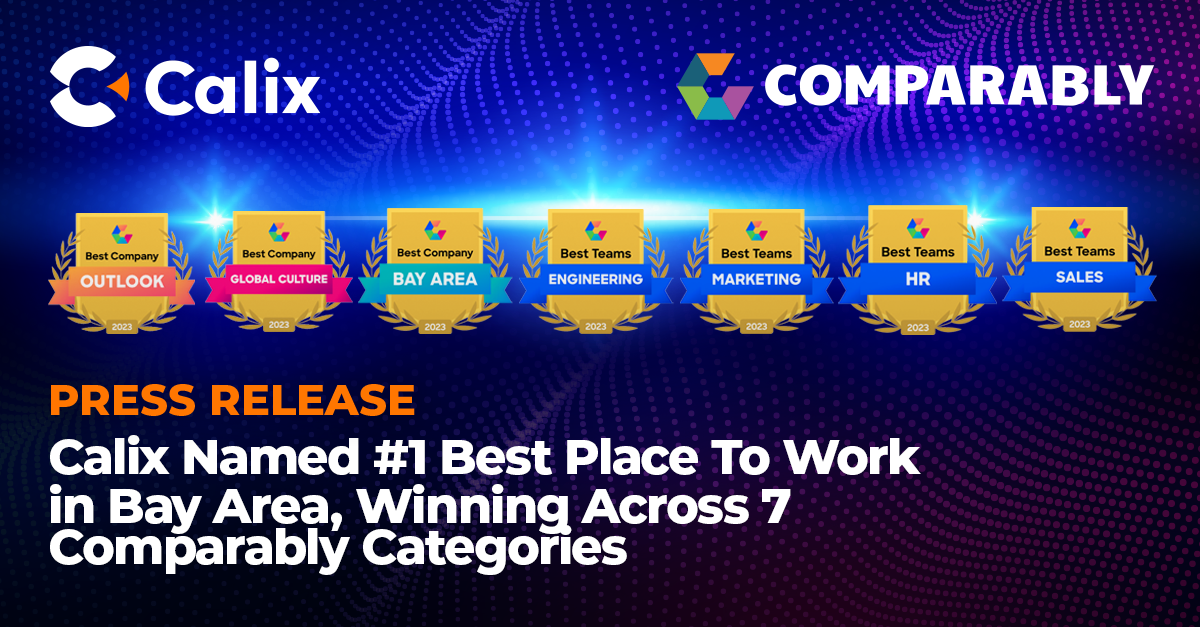 Calix Ranked #1 Best Workplace | Calix Press Release