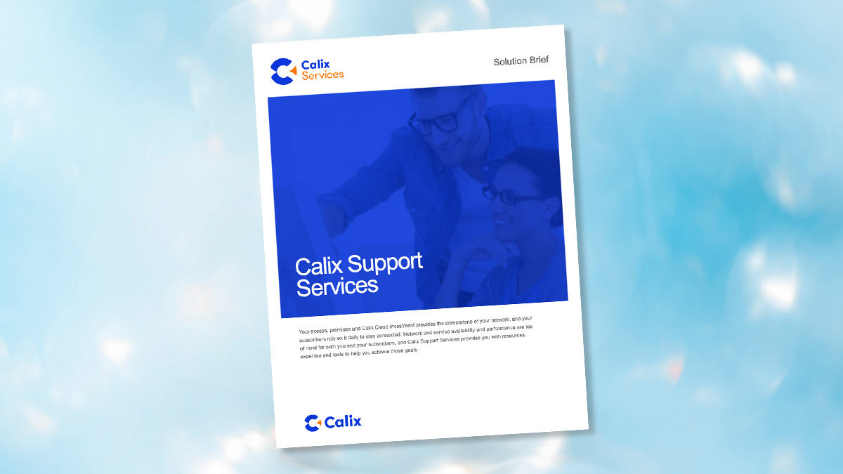 sb-support-services A solution brief titled "Calix Support Services"