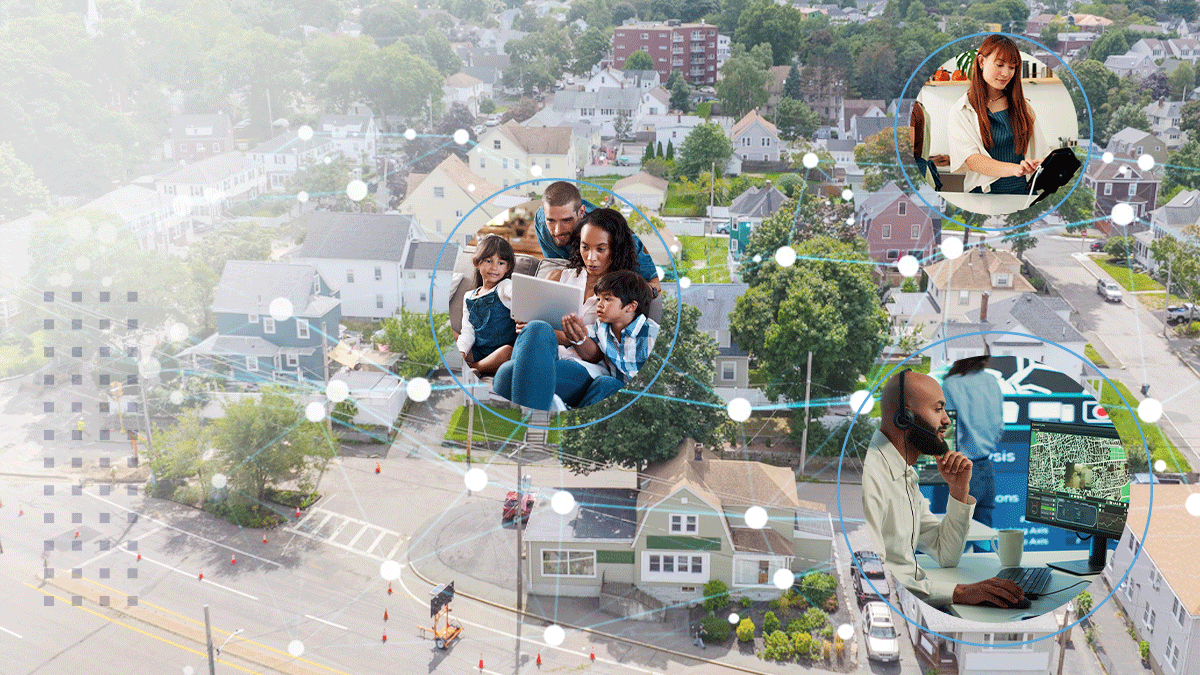 People using connective device to connect to the secured internet network and cloud computing servers