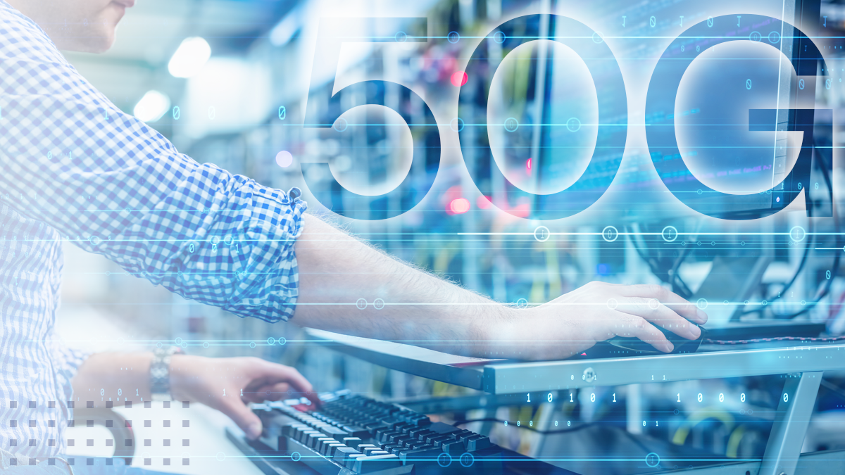 Double exposure of man hands using a mouse and working on the desktop technology concept